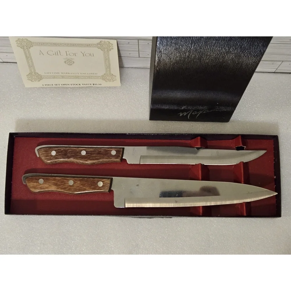 Maxam Vtg 2 Piece Carving Knife Set Precision Hollow Ground Fine Stainless Japan